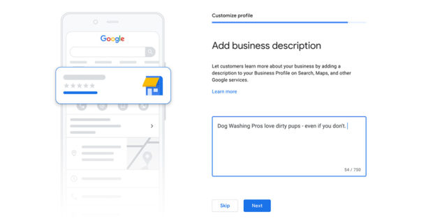 Google Business Profile Business Description