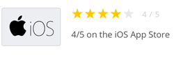 IOS App Store 4/5 rating